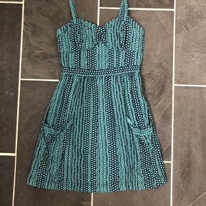 AE teal tribal print sun dress